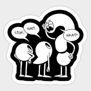 Wait What Funny Punctuation Sticker